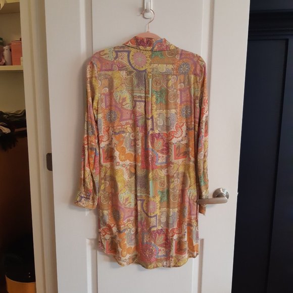 ZARA HOME Multicolor Paisley Print Women's Sleep Shirt - Picture 3 of 3